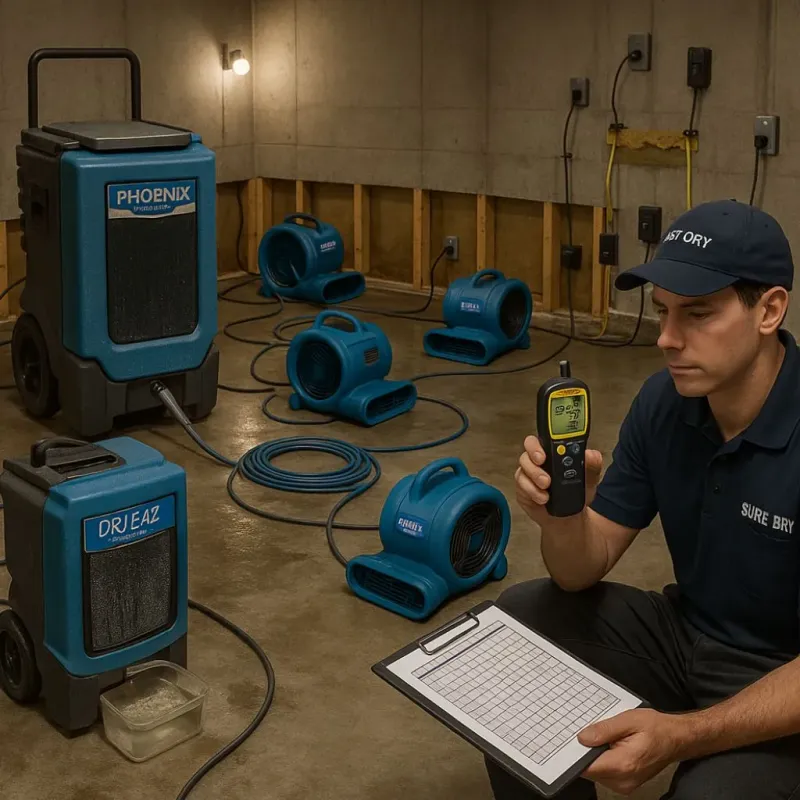 Structural Drying and Dehumidification process in Philomath, OR